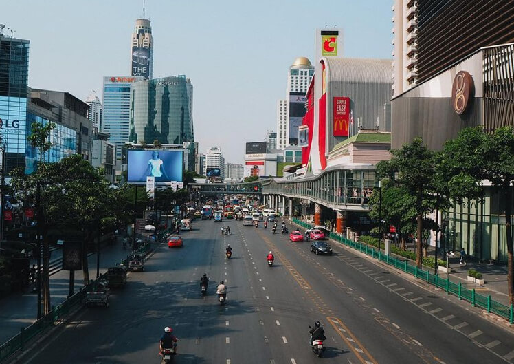 A road in Bangkok city